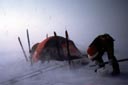 Considérant tout le trajet de l'expédition, le blizzard aura bloqué les hommes sous la tente pendant onze jours